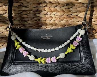 Charm pendentif sac à main pakalana, pikake bloom et couronne de fleurs
