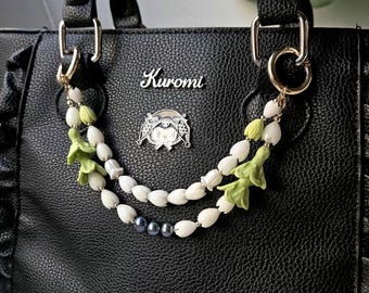 Pakalana, Pikake Bead, Black Pearl Purse Lei