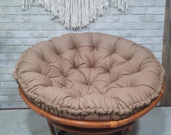 Cotton Canvas Papasan Chair Cushion: Tufted Floor Pillow, Swing Cushion