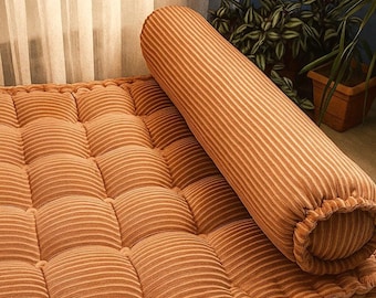 Tufted Corduroy Velvet French Cushion: Elegant Sofa, Bench, or Floor Pillow