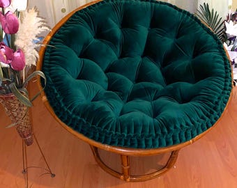 Velvet Papasan Chair Cushion: Tufted Floor Pillow, Swing Cushion