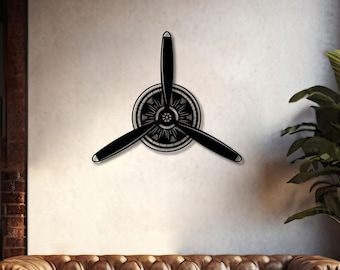 Metal Airplane Propeller Wall Decor: Industrial Aviation Art