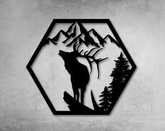 Moose Metal Wall Art, Rustic Cabin Decor, Wildlife Gift