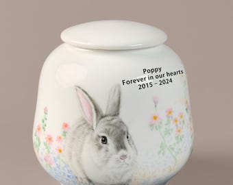 Custom Pet Portrait Urn: Hand-Painted Porcelain Memorial Keepsake (300 ml, ≤ 11 lb Pet Ashes)