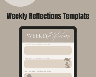 Wochen Reflection Journal | Mentale Gesundheit Check-In, Ziele setzen (Canva Template + PDF)