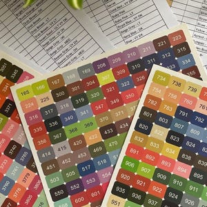 May include: Colour swatch cards with numbered squares in diverse shades, arranged on a wooden surface with charts. The cards display a wide range of colours, from vibrant hues to muted tones, for design or reference.