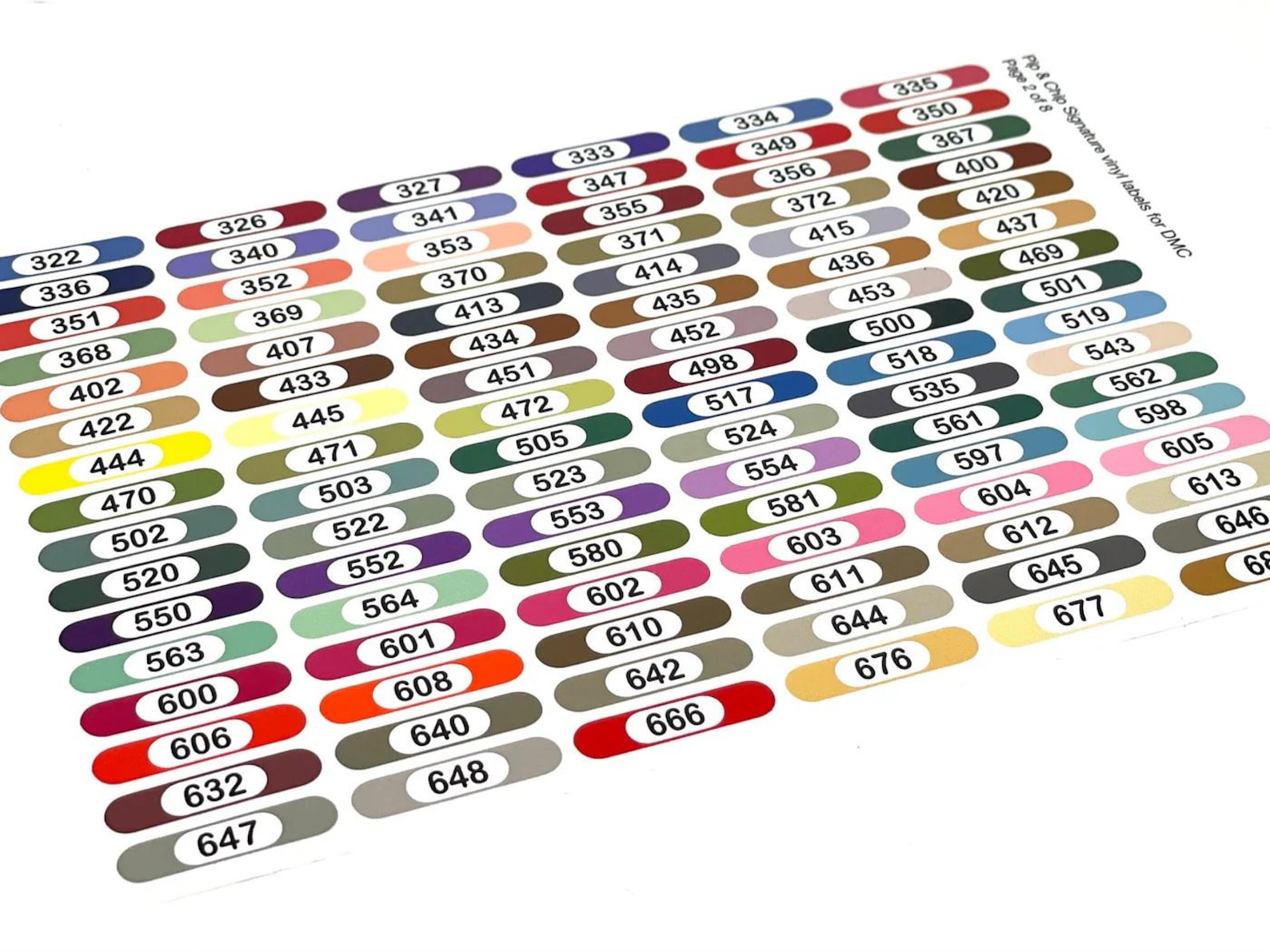 Color Conversion Chart for Anchor to DMC Thread Embroidery Floss PDF