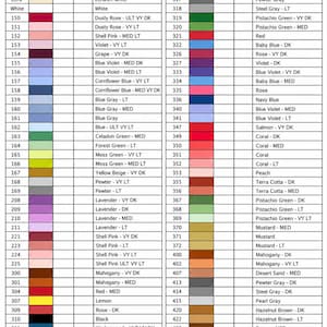 Tabla completa de colores de hilos DMC Rastreador de hilos PDF/Excel: Números y nombres de hilos 150-3866 Rastreador de madejas DMC imprimible Incluye