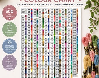 Complete DMC Color Thread Chart Thread Tracker Pdf/excel: Floss Numbers ...
