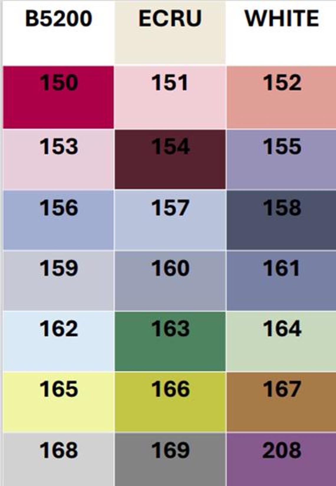 2590 Code Thread DMC Thread Chart Labels Stickers – Floss Numbers 150-3866, Cross Stitch ...