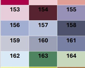Etiquetas adhesivas para la tabla de hilos DMC – Números de hilo 150-3866, organizador de punto de cruz (PDF)