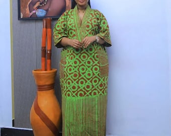 African Print Kaftan Dress • Free size