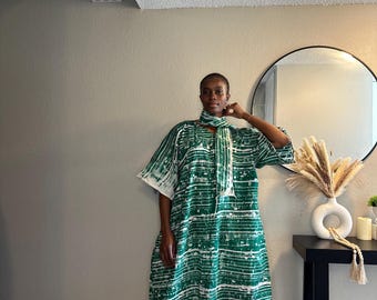 African Print Kaftan Dress • Free size