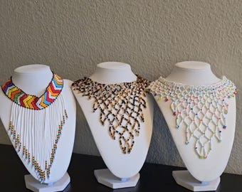 Handmade Maasai Beaded Choker: African Tribal Statement Necklace