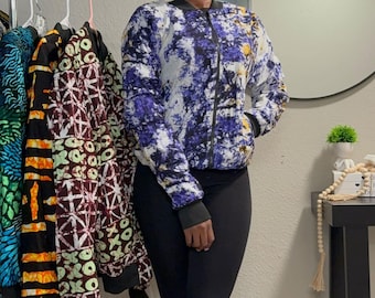 Chaqueta bomber con estampado africano / Ropa urbana de Ankara, unisex