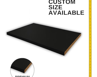 Black Melamine Shelf – Custom Cut-to-Size, 1/2" Thick