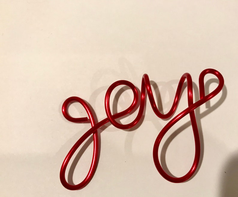 Joy Red Wire Christmas Ornament Copper Wire Ornament Etsy