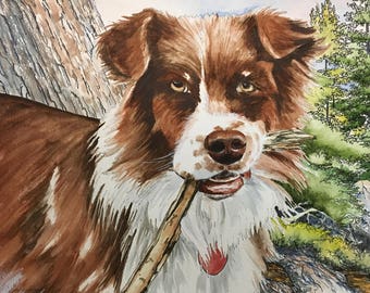 A Fine Art Portrait of Your Pet in Watercolor or Acrylic