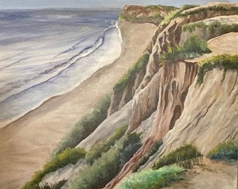 Sunset Cliffs Carlsbad California acrylic painting
