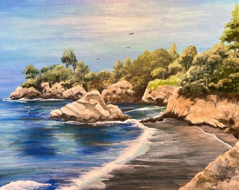 Coastline at Big Sur acrylic painting
