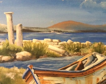 A Day in the Greek Isles acrylic painting