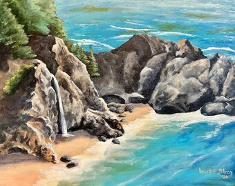 McWay Falls Big Sur California acrylic painting