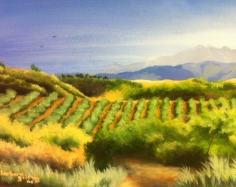 Orange Grove in the Foothills Painting