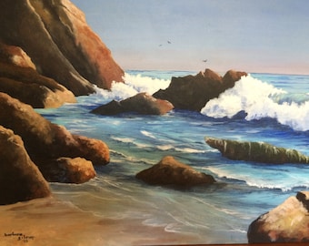 Laguna Beach Tide Pools acrylic painting