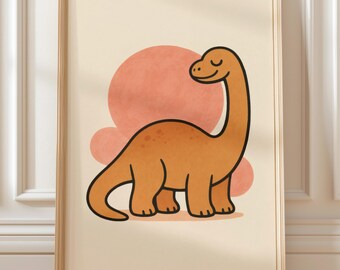 Dinosaur Nursery Wall Art Print: Apatosaurus Illustration (Digital Download)