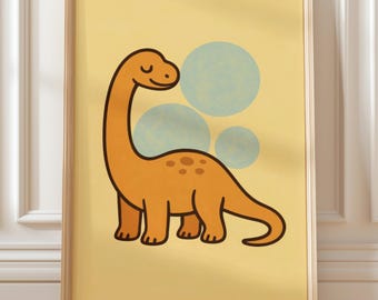 Dinosaur Nursery Wall Art Print: Diplodocus Illustration (Digital Download)