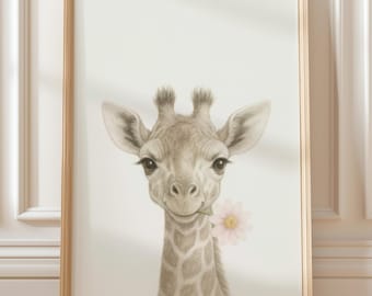 Giraffe Nursery Wall Art – Printable Animal Illustration (Digital Download)
