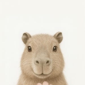 Capybara Nursery Wall Art – Printable Animal Illustration (Digital Download) image 2