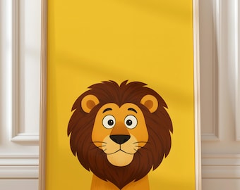 Löwe Kinderzimmer Wand Kunst Druck - Safari Tier Dekor (Digitaler Download)