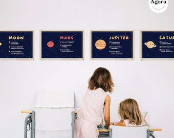 Pósters imprimibles de los planetas: datos educativos sobre cada planeta para niños
