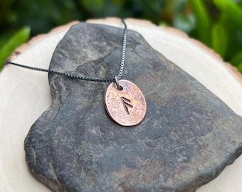 Ansuz Rune Charm Copper and Sterling