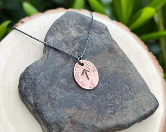 Tiwaz Rune Charm Copper and Sterling