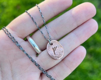 Fehu Rune Charm Copper and Sterling