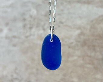 Deep Blue Sea Glass Pendant