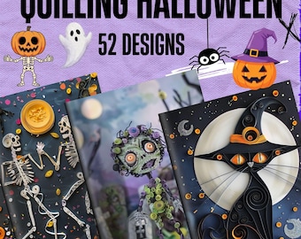 Kit de Scrapbook de Halloween para Imprimir, Pacote de Papel Assustador para Scrapbook, Artigos Vintage de Halloween, Download Digital