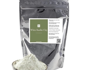 Witte kaolienklei (Chinese klei): cosmetische kwaliteit, ultrafijn poeder voor maskers, haar, zeep,