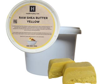 Manteca de karité amarilla cruda sin refinar de Ghana, 100 % pura y totalmente natural.