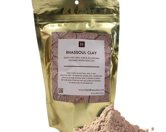 Arcilla Rhassoul (arcilla marroquí) / Grado cosmético / Mascarilla facial natural / Productos de baño y belleza caseros