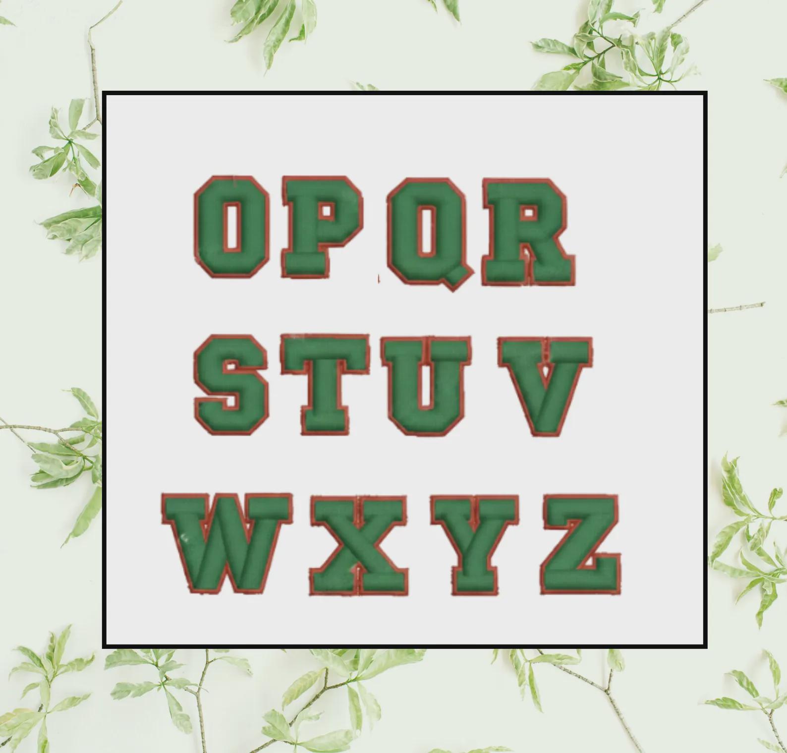3D Foam 2 Color College Embroidery Font, 3D Puff Foam Varsity BX Font ...