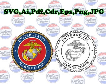 US Marine Corps - Vet Logo Svg - Army - Navy - Military Rope – SVG, Png, Cdr, Pdf, Ai, EPS Embroidery & Vector Files - Digital Download