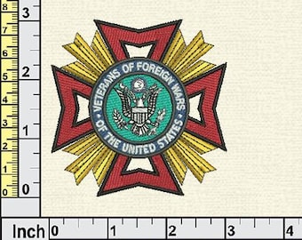 VFW-veteraan van buitenlandse oorlogen van de VS - hulplogo veteranen van buitenlandse oorlogen - machineborduurpatroon | Digitale bestanden: direct downloaden