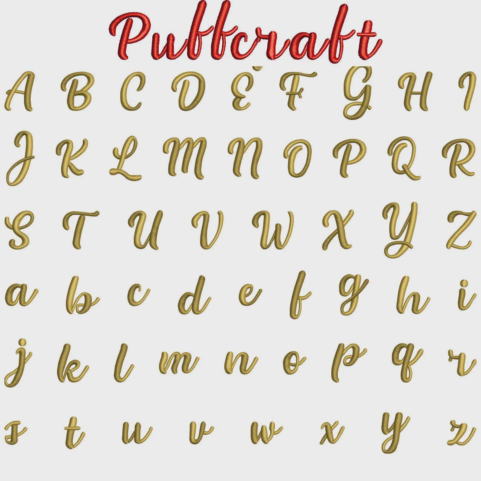 Puff Writing 8 BX 3D Puff Font Machine Embroidery Bundle, Full Alphabet Designs ...
