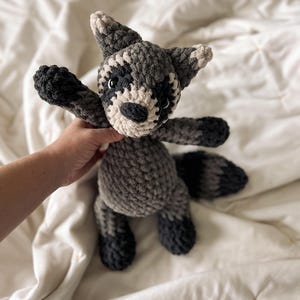 Handmade Crochet Racoon– Adorable, Soft, Stuffed Animal for Newborns and Toddlers – Unique Gift for Kids – Durable Crochet Toy