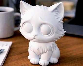 Chibi Kitten Figurine STL | 3D Print File, Collectible Toy (Digital Download)