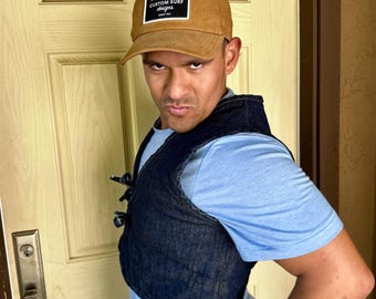Reversible Upcycled Denim Vest | Handmade Patchwork Jean Vest | Sustainable One-of-a-Kind Streetwear