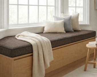 Indoor Bench Cushion, Custom Bench Cushion for Window Seat and Built In Seating, Clean and Cozy Cushion Made to Order